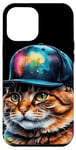 Coque pour iPhone 14 Plus Chat Casquette Snapback Colorée Drôle Animaux Motif Imprimé