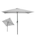 Parasol inclinable rectangulaire gris clair 200x300 cm