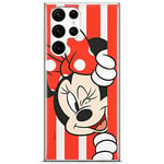 ERT GROUP Coque de téléphone Portable pour Samsung S22 Ultra Original et sous Licence Officielle Disney Motif Minnie 059 Parfaitement adapté à la Forme du téléphone Portable, partiel imprimé