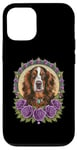 iPhone 12/12 Pro Cartoon Irish Setter dog with roses Case