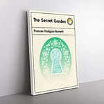 Big Box Art Book Cover The Secret Garden Frances Hodgson Burnett Canvas Wall Art Print Ready to Hang Picture, 76 x 50 cm (30 x 20 Inch), White, Turquoise, Grey