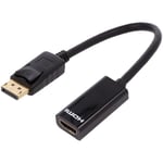 Cable DisplayPort 1.2 male hdmi femelle 150mm noir