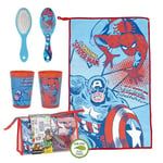 Trousse de Toilette de Voyage Avengers - Bleu - 23 x 15 x 8 cm - Grande capacité de Stockage - Fermeture à glissière - Produit Original conçu en Espagne