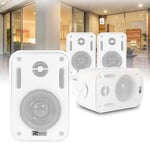 4x White 3" Speakers Weatherproof Outdoor Garden Terrace Shop Installation 100V