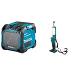 Makita DMR203 Li-ion 10-8V/12V Max CXT / 14.4V /18V LXT Job Site Speaker with Bluetooth - Batteries and Charger Not Included & DML801 18V / 14.4V Li-ion LXT Florescent 12 LED Light Torch