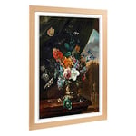 Big Box Art Framed Print of Maria Van Oosterwijk Flower Still Life 2 Design | Wall Art Picture | Home Decor for Kitchen, Living Room, Bedroom, Hallway, Oak, A2 / 24.5x18 Inch / 62x45cm