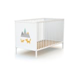WEBABY Vauvansänky Renard Fox paneeleilla valkoinen 60 x 120 cm