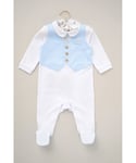 Rock A Bye Baby Boys Mock Waistcoat All in One - Blue - Size 6-9M