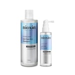 Duo Antichute de cheveux Nioxin - Shampoing Antichute Fortifiant + Sérum Antichute Fortifiant Sans Rinçage - Enrichi en Caféine & Niacinamide (240ml + 70 ml)