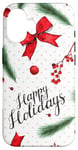 iPhone 16 Happy Christmas Holidays Pattern White Red Green Decor Xmas Case