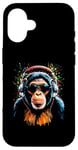 iPhone 16 Funky DJ Monkey with Shades and Headphones Case