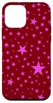 Coque pour iPhone 12 mini Rouge et rose, étoiles