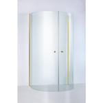 Brasta Ada duschvägg, 90x90x190 cm, klarglas, guld profil