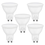 Vicloon GU10 LED Light Bulbs, 5 pcs 6W GU10 LED Bulb, 40W Incandescent Bulb Equivalent, 50W Halogen Bulb Equivalent, Cold White 6500K, 450lm, 120°Beam Angle, No Dimmable [Energy Class A+]