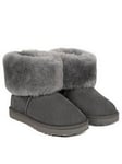 Just Sheepskin Ladies Cornwall Sheepskin Boot - Granite, Granite, Size 6, Women