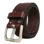 Brunt 40mm jeansbälte i kalvskinn Brown Brun - 125 cm (midjemått)