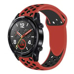 Huawei Watch GT pehmeä silicone kellon ranneke - Punainen / Musta Monivärinen