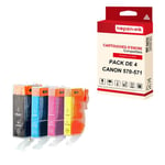 NOPAN-INK - x4 Cartouche compatible pour CANON PGI 570 XL - CLI 571 XL PGI 570XL - CLI 571XL Noir + Cyan + Magenta + Jaune ()