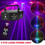 Disco lumière Laser DMX Mini 9 yeux RGBW effet d'éclairage de scène pour DJ Club barre décoration fête lumières lampe de projecteur