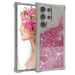 For Samsung Galaxy S24 Ultra Phone Cover Liquid Glitter Cover Pink