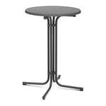 Royal Catering Mange-Debout Mange Debout Table Haute Bistrot Bistro Bar Ronde RC-BIS70FG (ø 70 cm, Hauteur de 110 cm, Pliante, Pieds Réglables, Acier Et Contreplaqué Revêtu De Plastique, Gris)