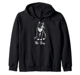 The Boss Tuxedo Cat Lover Kitten Tuxedo Cat Owner Zip Hoodie