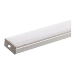 Profilé Aluminium pour Ruban LED Double Rangée - Couvercle Blanc Opaque - 1 m - SILUMEN