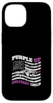 Coque pour iPhone 14 Purple Up Drapeau militaire pour enfant