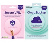 Mcafee Cloud Backup (4 TB, 1 year) & Secure VPN (1 year subscription, Download) Bundle