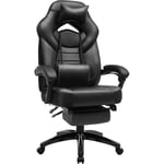 Fauteuil gamer ergonomique, Chaise gaming, Fauteuil de bureau, avec repose-pieds télescopique, appui-tête réglable, support lombaire, capacité de