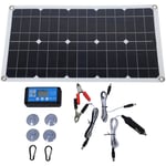 SJLERST Kit de panneaux solaires 100W, étanche IP67, chargeur de panneau solaire haute efficacité avec contrôleur 12V 24V 20A, 2 crochets pour