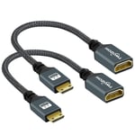 Mini Adaptateurs HDMI vers HDMI Mini Lot de 2,HDMI Mâle vers HDMI Femelle Supporte 3D 4K 1080p Carte graphique,ordinateur portable,tablette,HDTV,projecteur 2 Pièces