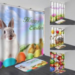Easter Eggs Rabbit Waterproof Bathroom Shower Curtain Bath Mats D 60*180 Mat