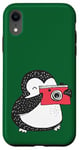 iPhone XR Cute Christmas Penguin Baby w Red Camera Taking Photos Case