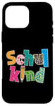 Coque pour iPhone 16 Pro Max Inscription scolaire colorée