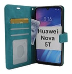 Crazy Horse Wallet Huawei Nova 5T (Turkos)