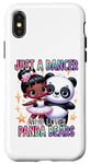 Coque pour iPhone X/XS Just a Dancer Who Loves Panda Bears Ballerine Noir