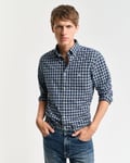 Gant Mens Regular Fit Classic Poplin Tartan Shirt - Blue - Size X-Large