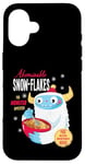 Coque pour iPhone 16 Cute Abominable Yeti. Bigfoot hide and seek on Snow, Flake