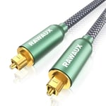 Câble Optique Audio 5M, Câble Audio Numérique Mâle a Mâle Plaqué Or 24K Câble Fibre Optique Toslink/Spdif pour Barre De Son, TV, Home Cinéma, Xbox, PS4, DVD