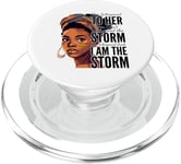 I Am The Storm - Black History Month - Messy Bun Girl PopSockets PopGrip for MagSafe