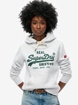 Superdry Embroidered Vl Graphic Hoodie - Grey, Grey, Size 12, Women