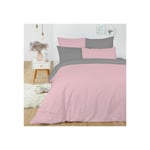 Univers Decor - Pack complet 6 pièces Rose/Gris housse de couette pour lit 160 x 200 cm 100% coton / 57 fils/cm² - Rose/Gris