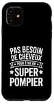 Coque pour iPhone 11 Super Pompier Humour Cadeau Pompier Homme Chauve Pompier