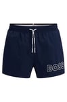 BOSS Mens Mooneye Quick-drying swim shorts with outline logo