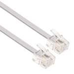 15m RJ11 Kabel ADSL Erweiterung Leitung Telefon Schnur Stecker Hohe Geschwindigkeit BT Internet Breitband Männlich zu Männlich Router und Modem zu RJ11 Telefonbuchse, Mikrofilter (Weiß).[G2891]