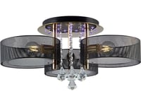 Mdeco Taklampe Glamour Taklampe Elmdrs8006/3 Tr Net Mdeco Metall Krystall Lampe Med Fjernkontroll Gull Svart