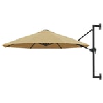 Parasol Mural Avec Mât Métallique 300 Cm Taupe Helloshop26 02_0008688