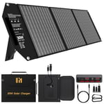 Mesuvida 30W Portable Solar Panel Charger with 5 Ports, 18V MC4 Higher Output/12V DC/QC 3.0 USB-A & USB-C(PD 18W) USB Solar Panel, Foldable Solar Panel with Kickstands for Tablet Powerbank Camping