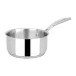 Sitram 715473, Casserole Collection Hélène Darroze Acier inoxydable Qualité Pro Ø 16 cm - avec 2 becs verseurs - Intérieur satiné avec litrage - tous feux dont induction